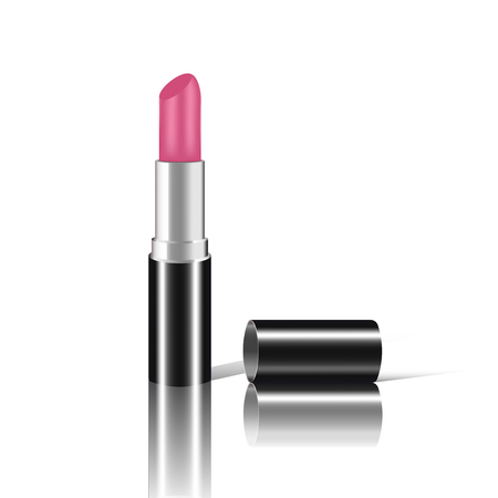 Vector illustration of pink lipstick on white backgroundのイラスト素材