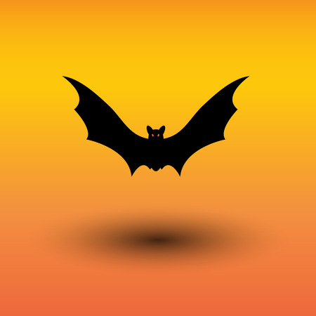 Bat icon on orange background., vector illustrationのイラスト素材