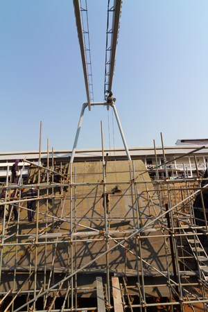 Ship building shoot inside of dry dockのeditorial素材