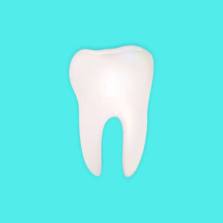 Vector illustration of teeth with shadow on green blue pastel background