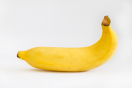Ripe banana on a white backgroundの写真素材