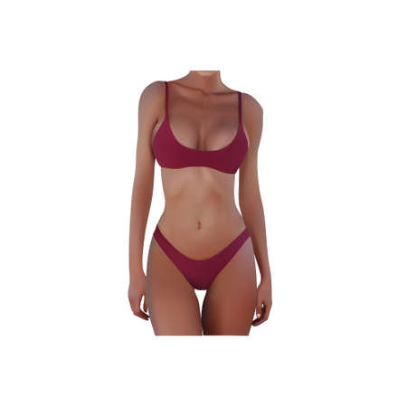 Beautiful woman with perfect body in red bikini vector illustrationのイラスト素材