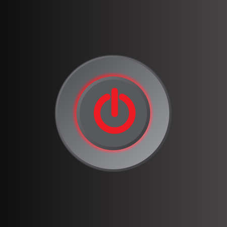 Push button with illuminated light vector illustrationのイラスト素材