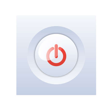 Push button power start switch on white background vector illustrationのイラスト素材