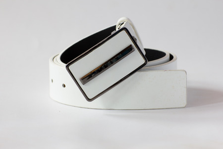 leather belts on white isolate
