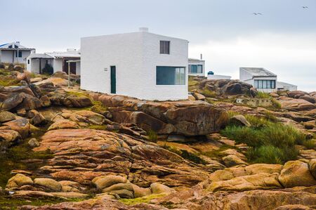 Typical houses on rocks in cable polonium in uruguayのeditorial素材