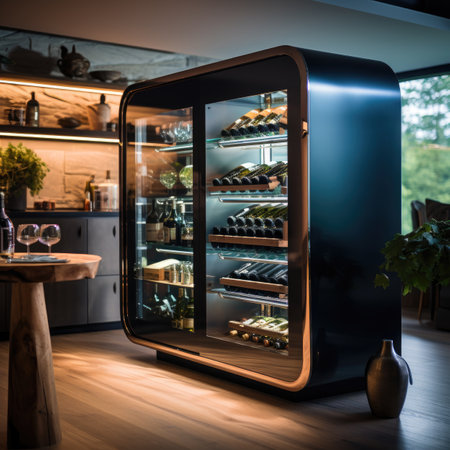 Refrigerator in the interior of a modern kitchenの素材