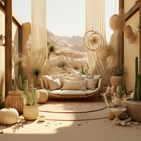 Interior of a terrace in the desert.の素材