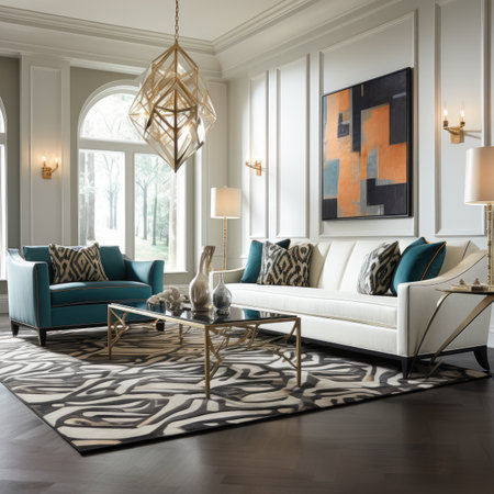 Luxury living room interior design in classic style.の素材