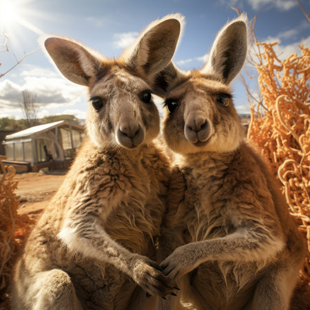 Kangaroos on the farmの素材