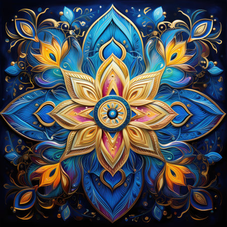 Ornament beautiful card with mandala. Geometric circle element made in vectorの素材