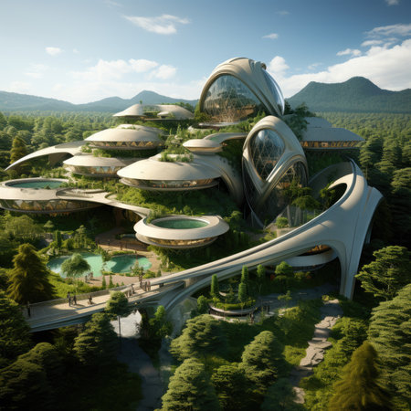 Futuristic architecture in the park.の素材
