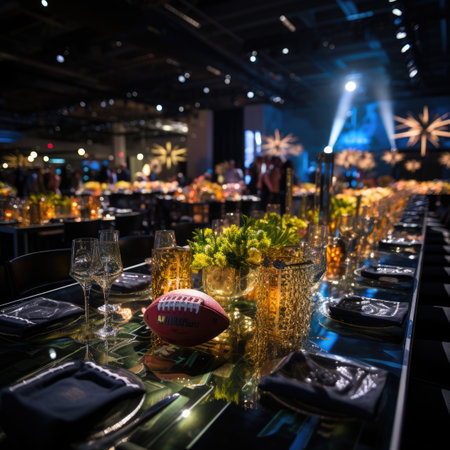 Luxury table setting for an event party or wedding reception.の素材