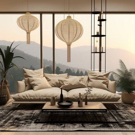 interior design modern living room with sofaの素材