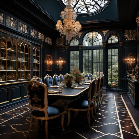 Luxury interior of classic baroque restaurant.の素材