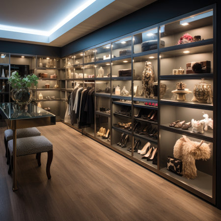 luxury and fashionable european different clothes store in modern mallの素材