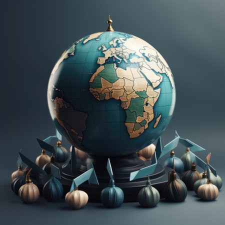 Globe with a map of the world.の素材