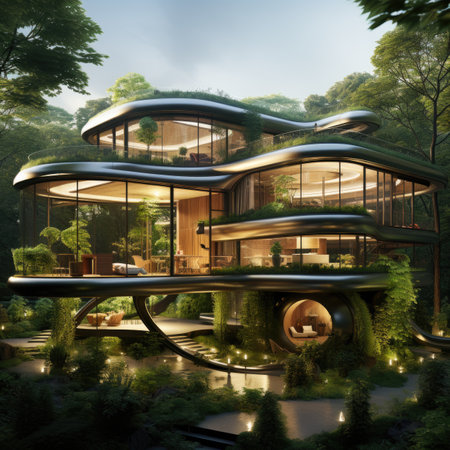 Modern Luxury House in the garden.の素材