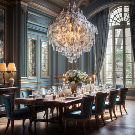 Luxury interior of a restaurant in the Baroque styleの素材