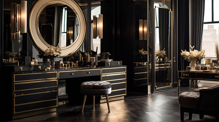 Luxury interior of a modern dressing room.の素材