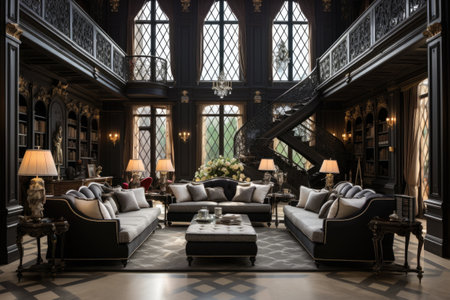 Luxury living room interior in classic style. Luxury furniture.の素材