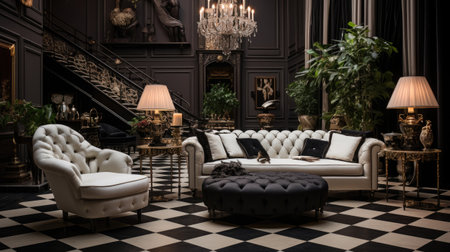 Luxury living room interior in classic style.の素材