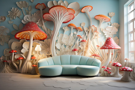 Mushrooms in the children's room.の素材