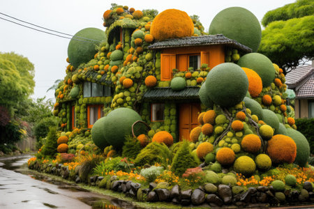 Decorated house in the garden.の素材
