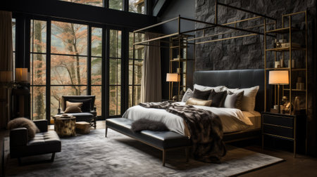 Luxury bedroom interior design.の素材