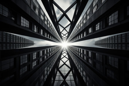 Abstract background of modern skyscrapers.の素材