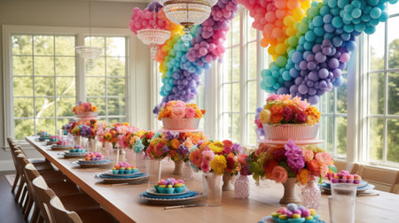 Wedding Cake Decorations. Colorful Decorations.の素材