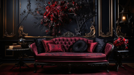 Luxury living room interior with classic sofa.の素材