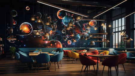 Interior of modern cafe or restaurantの素材