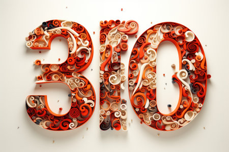 3d illustration of 30 percent discount in red and black color.の素材