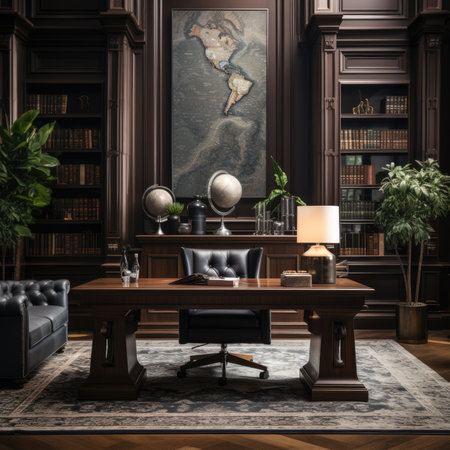 Luxury interior of a living room in classic style.の素材