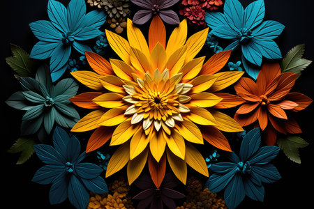 Abstract floral background with dahlia flower. Floral pattern.の素材