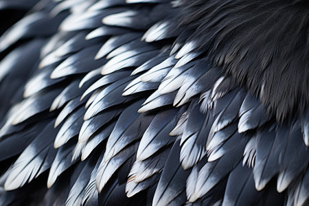 Close up of the feathers of a pelican. Abstract background.の素材