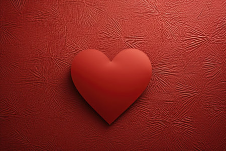Red heart on a textured background. Valentine's day concept.の素材