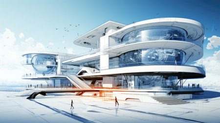 Modern architecture and technology concept.の素材