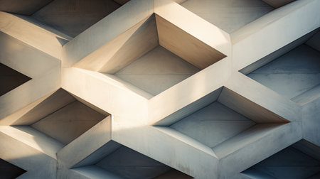 Abstract architecture background, detail of a modern building with geometric shapes.の素材