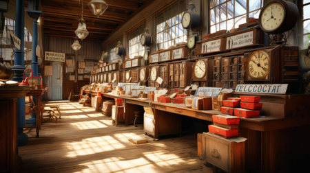 Interior of an old train station in the cityの素材