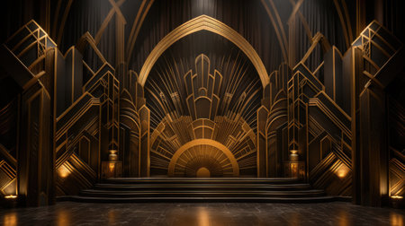 Black and golden arabic backgroundの素材