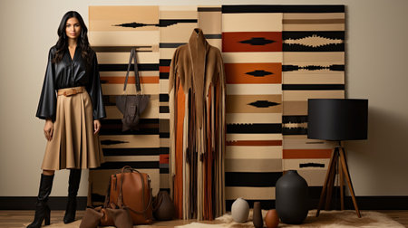 Fashionable woman in a stylish interior.の素材