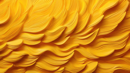 Abstract background of yellow waves. 3d rendering, 3d illustration.の素材