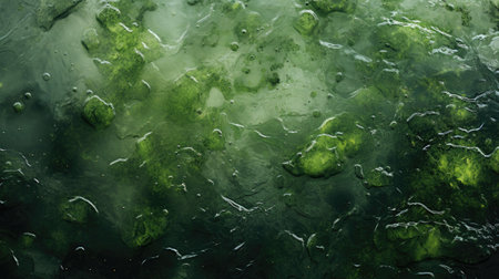 Green algae in the water. Abstract background and texture for design.の素材