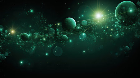 Cosmic space background with planets, stars and nebulaの素材