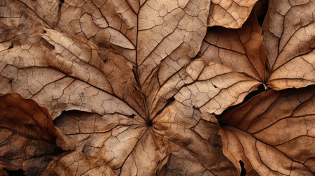 Dry leaves on the ground. Autumn background. Natural pattern.の素材