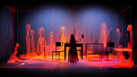 a night club in neon light. Nightlife conceptの素材