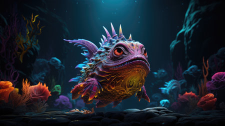 a Tropical Fish in the Underwater Worldの素材