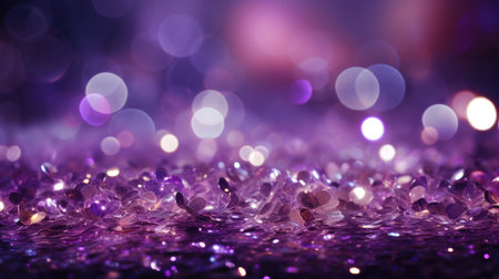 abstract purple bokeh background with gemstones, close upの素材